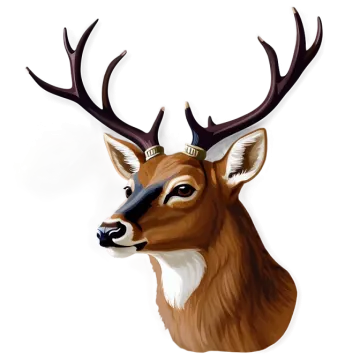 a deer's head with ants on it