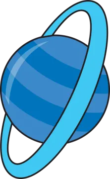 an image of a blue saturn