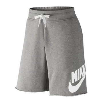 a grey shorts with the nike logo on it