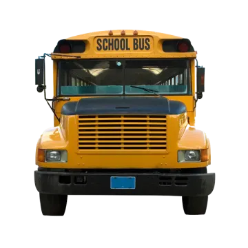a yellow school bus on a white background