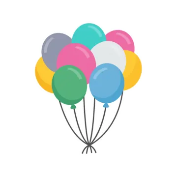 a bunch of balloons on a white background