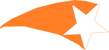 an orange star with a white background