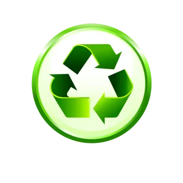 a green recycling icon on a white background