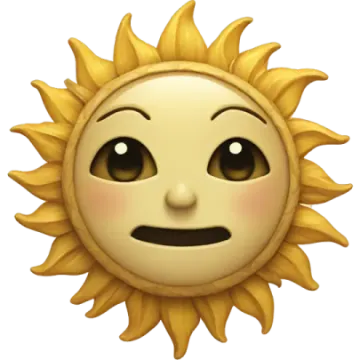 a cartoon sun with an angry expression