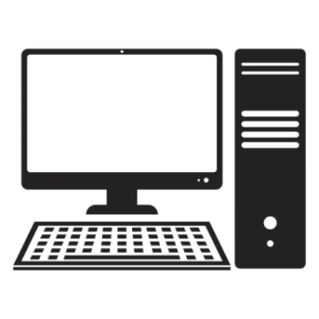 a computer with a keyboard and monitor