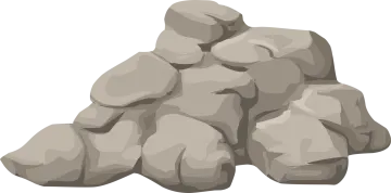 a pile of rocks on a white background