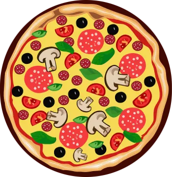 a pizza with mushrooms and mushrooms on it