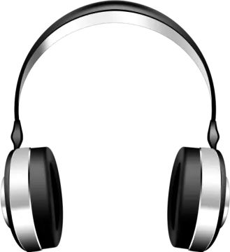 a pair of headphones on a white background