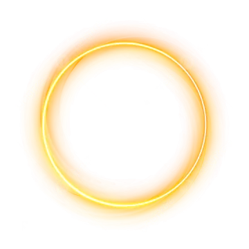 a yellow neon ring on a white background
