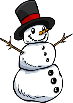 a snowman wearing a top hat