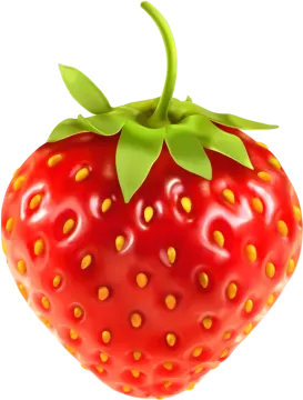 a red strawberry with yellow spots on it
