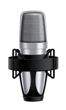 a microphone on a white background