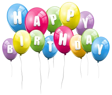 a bunch of balloons with the words happy birthday