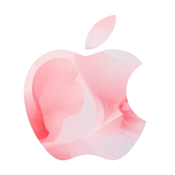 an apple logo on a white background