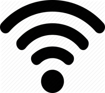 a black and white icon of a wi symbol