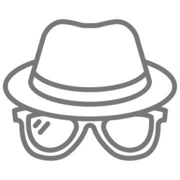 a hat and sunglasses icon