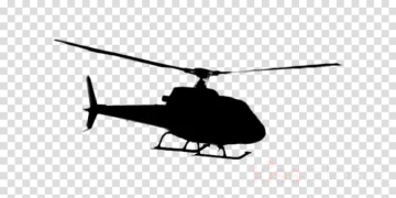 a black and white silhouette of a helicopter