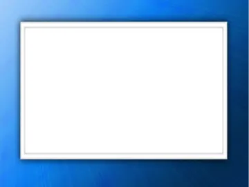a white square frame on a blue background