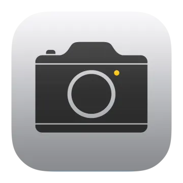 a camera icon on a white background