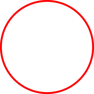 a red circle on a white background