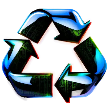 a black and blue recleted recycling symbol