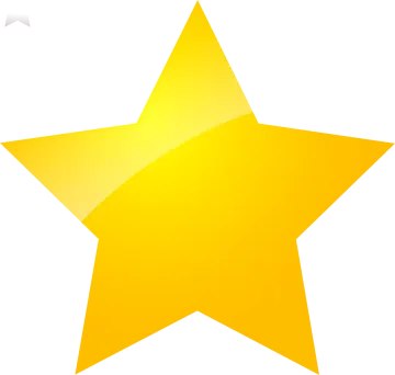 a yellow star on a white background