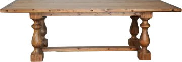 a wooden table on a white background