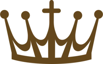 a brown crown on a white background