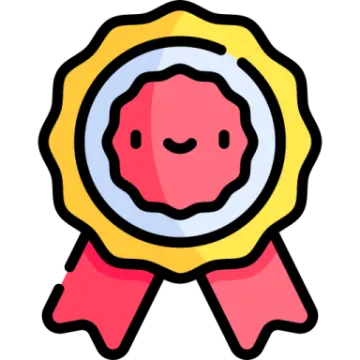 a medal with a smiling face on it