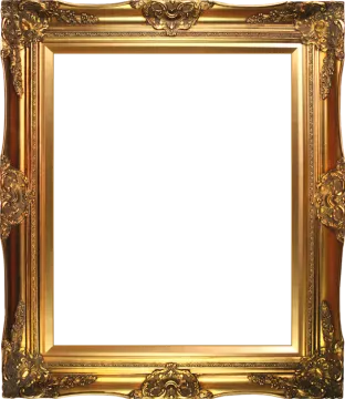 a gold frame on a white background