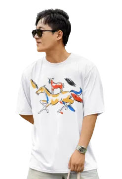 a man wearing a white t - shirt and sunglasses