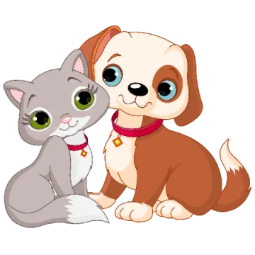 a cat and dog sitting together