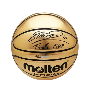 a gold basketball ball with the logo of the nba team