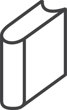 a black and white icon of a book