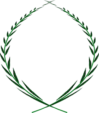 a wreath made of green leaves