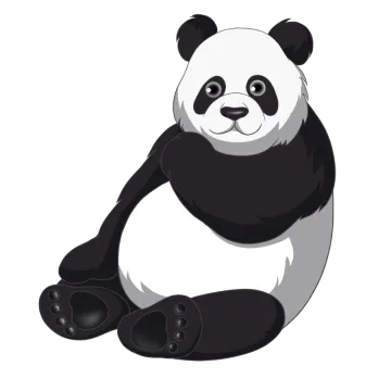 a panda bear sitting on the ground