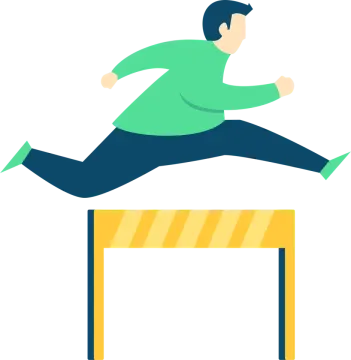 a man jumping over a hurdle