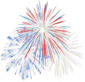 a red, white and blue fireworks