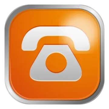 an orange icon with a phone on it