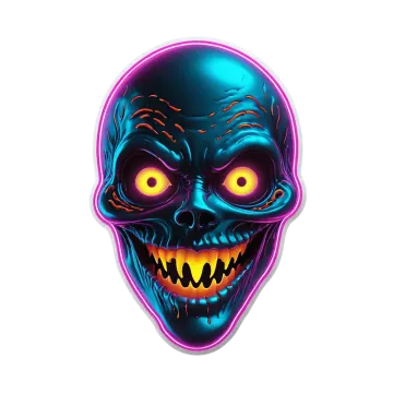 an image of a skull with glowing eyes