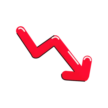 a red arrow on a white background