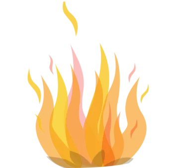 a fire with orange and yellow flames on it