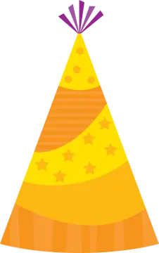 a party hat with stars on it