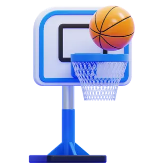 a basketball hoop with a ball on it