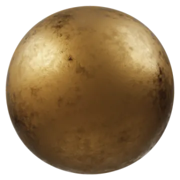 a golden sphere on a white background