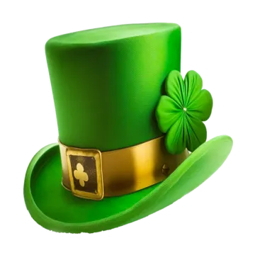a green hat with a shamrock on top