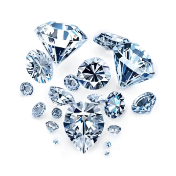 a group of diamonds on white background