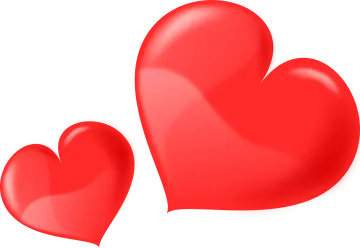 two black hearts on a white background