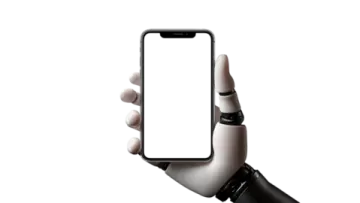 a hand holding an iphone with a white screen