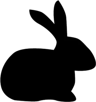 a black silhouette of a rabbit